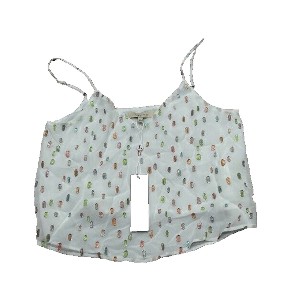 NWT Anthropologie Lenon Womens Cropped Top Sleeveless V-Neck Lined White Size XS